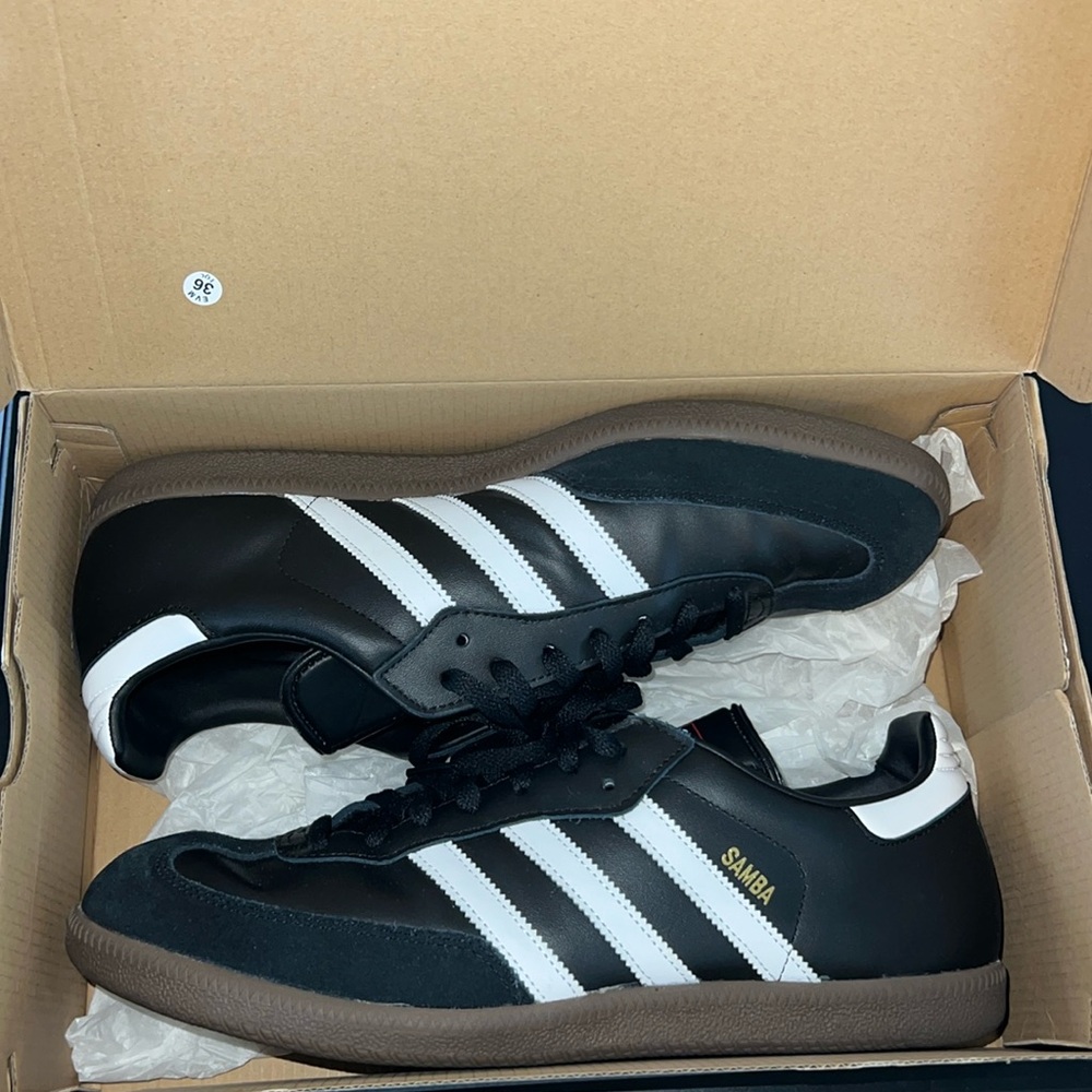 Black and White Adidas Samba